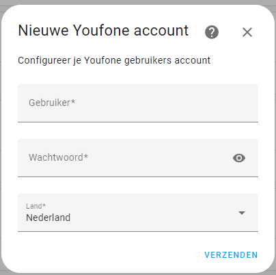 Youfone account toevoegen