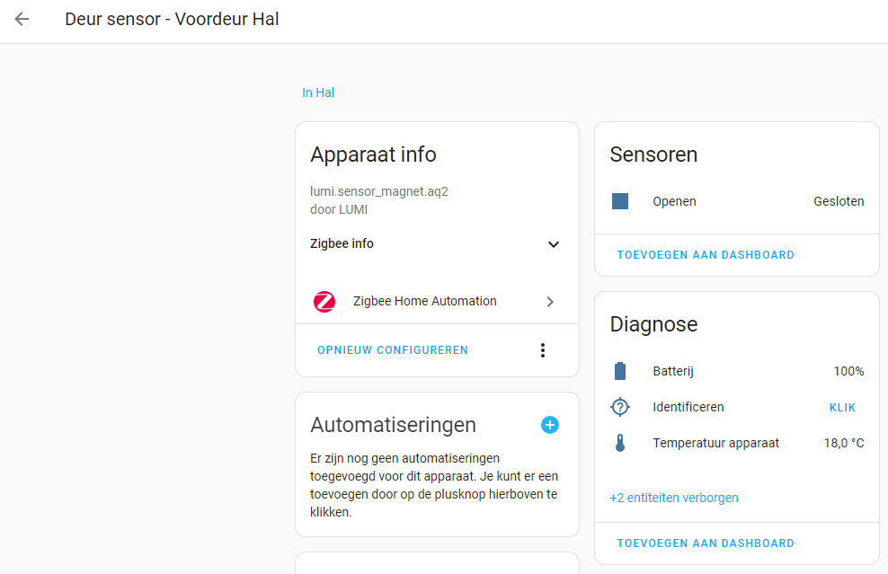 aqara gegevens in home assistant